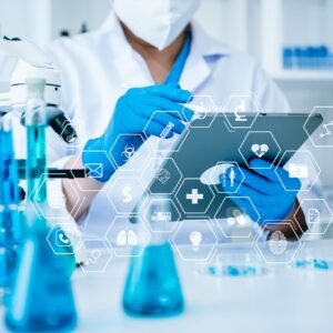 Image illustrating clinical research professionals reviewing documents and data in a clinical trial setting, representing key topics such as regulatory compliance, patient safety, and Good Clinical Practice (GCP).